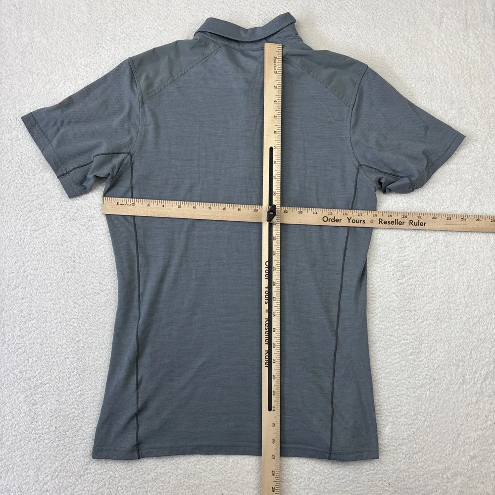 KUHL 'Virtuoso' Mens Polo Shirt Small Gray Wool Blend Performance Hiking Stretch